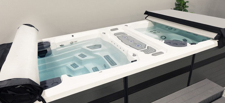 Hybrid swim spa cover.